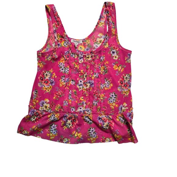 Aeropostale Pink Sheer Tank with Floral Pattern Size M Excellent Condition - Picture 1 of 7